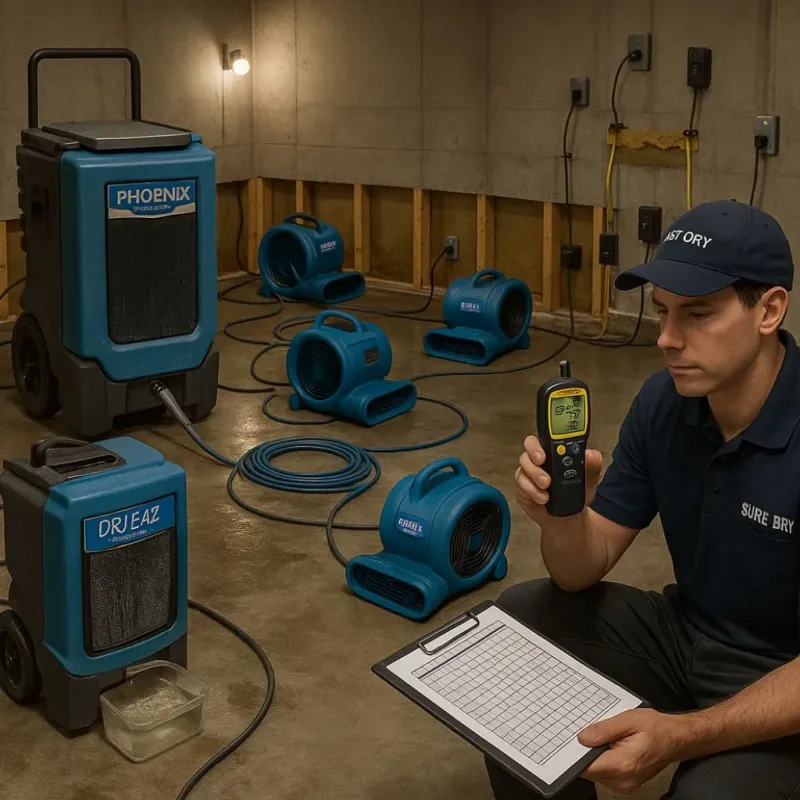 Structural Drying and Dehumidification process in Crafton, PA